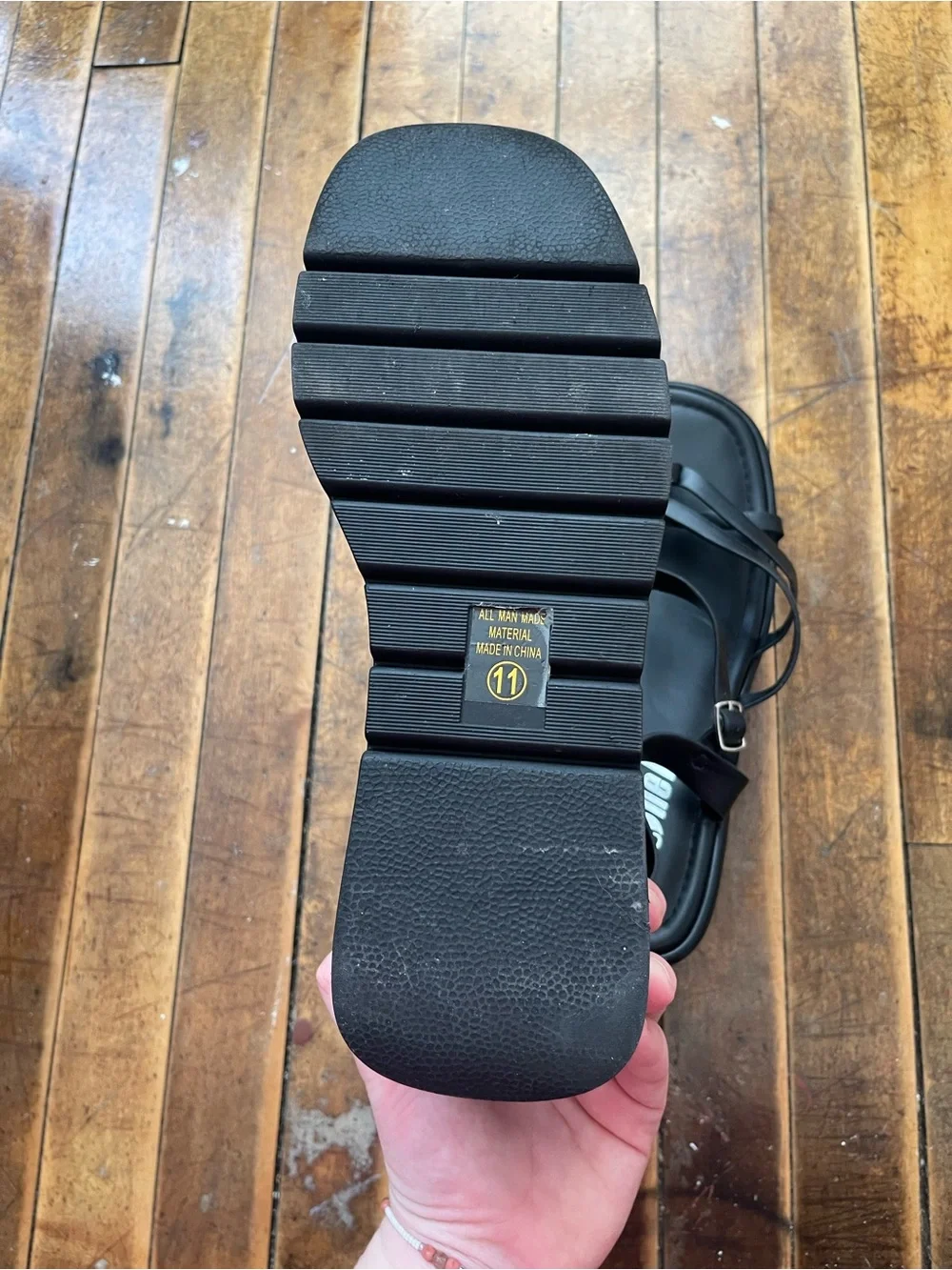 black strappy platform heels size 11
